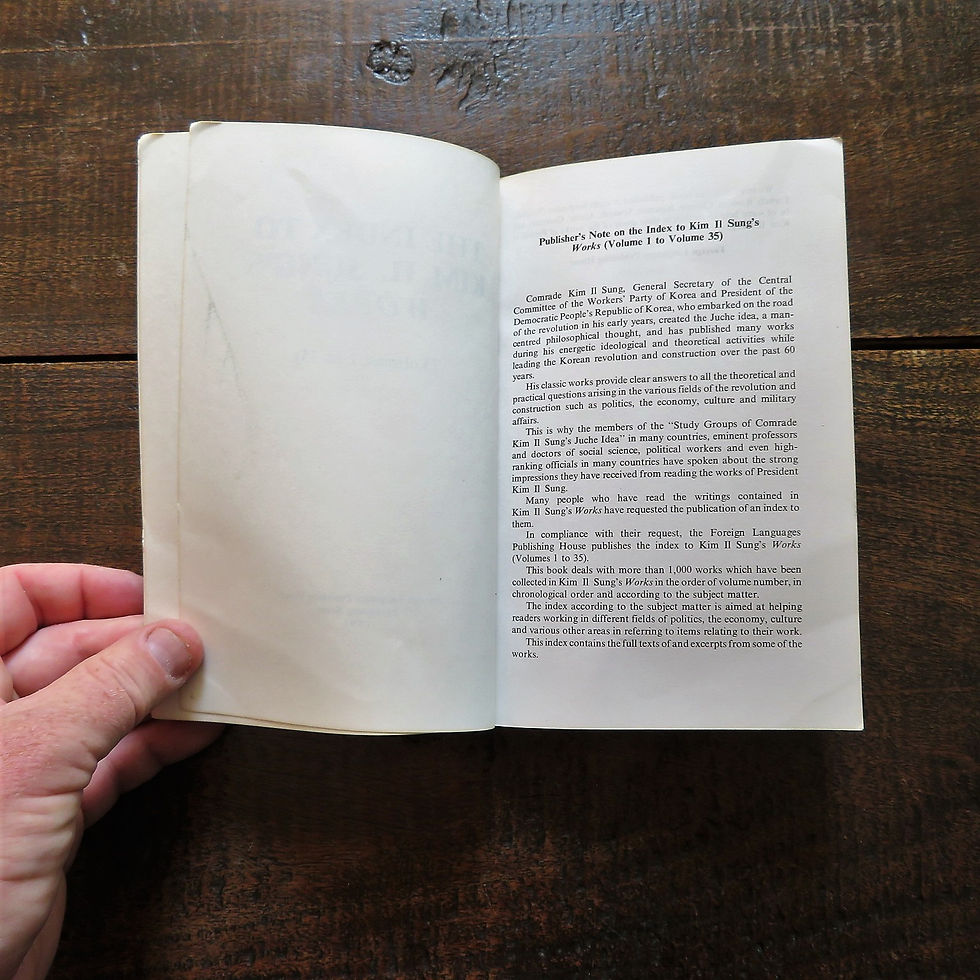 Thumbnail: Book Korea Kim Il Sung The Index To Kim Il Sung’s Works 1991