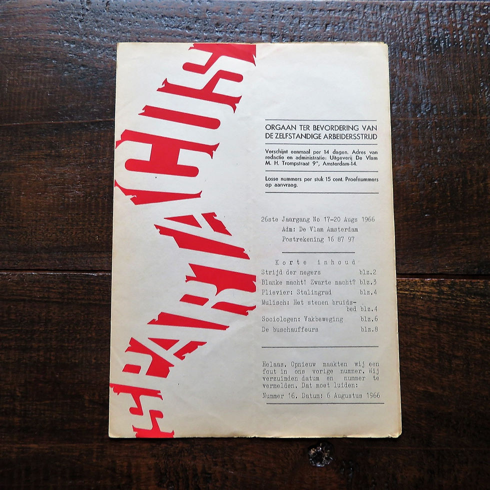 Magazine Netherlands Spartacus No.17 1966