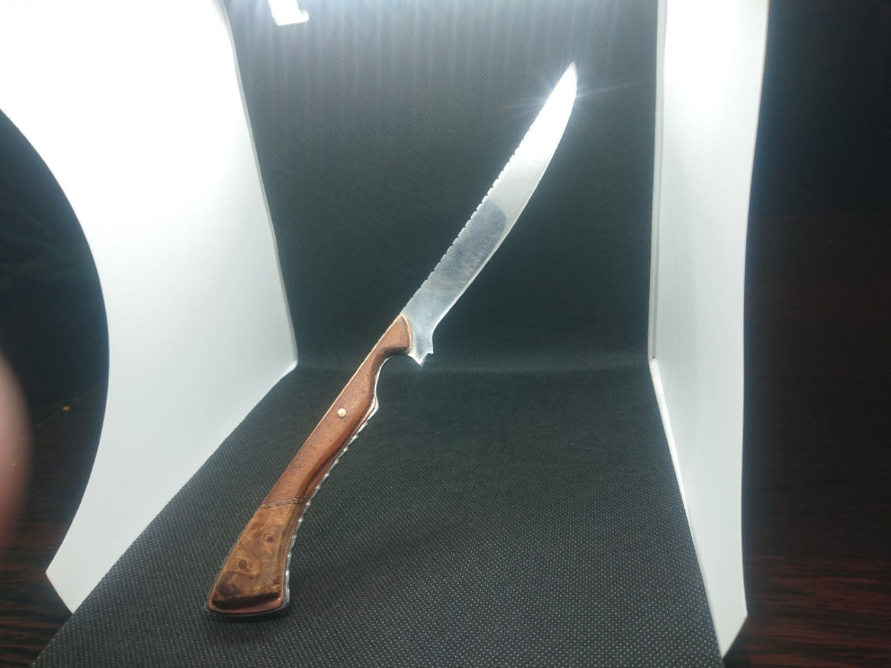 Mahogany and Burl de-boning knife