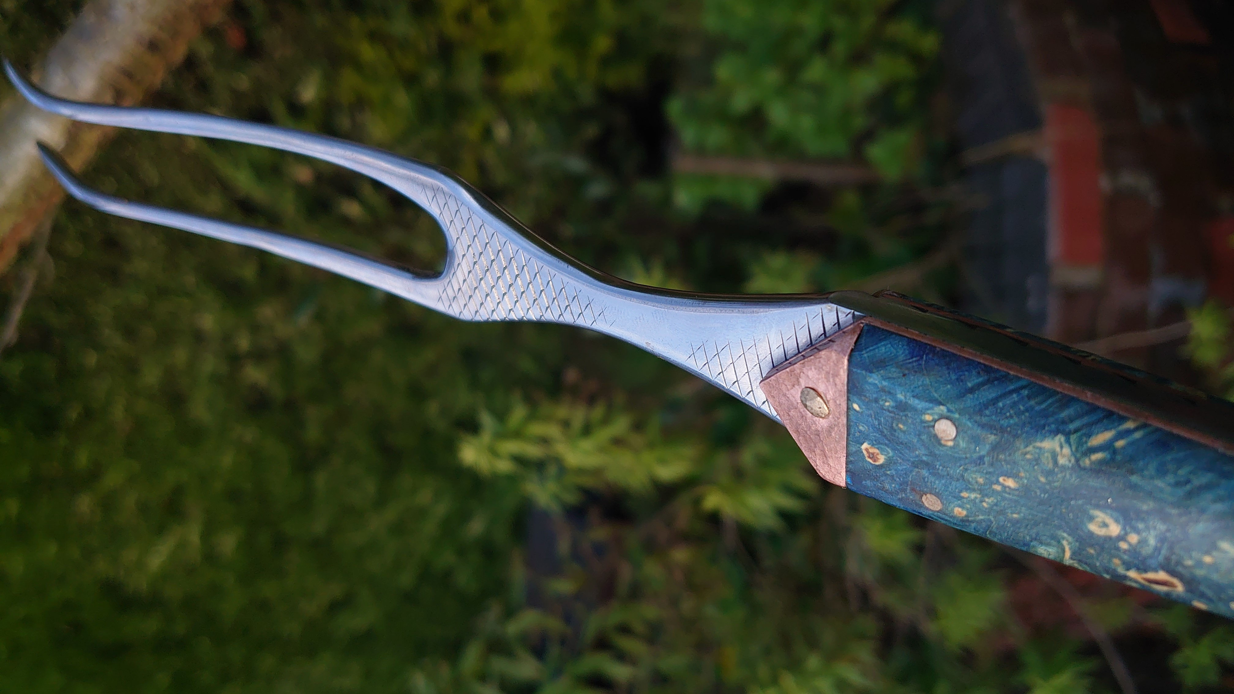 Galaxy blue carving fork