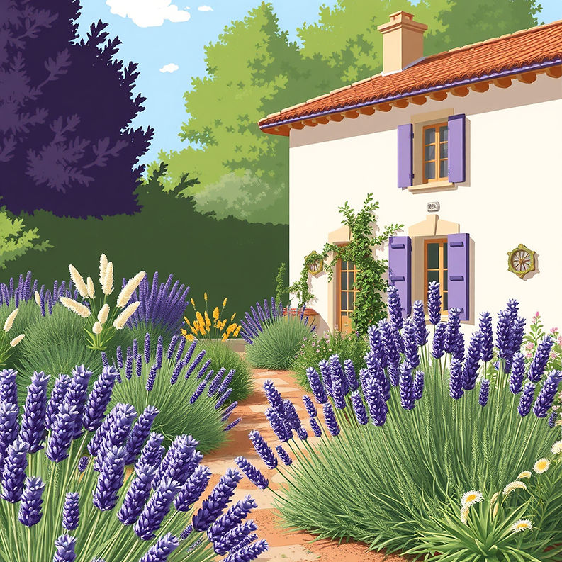 A provencal garden and house with lavender and rosemary.jpg