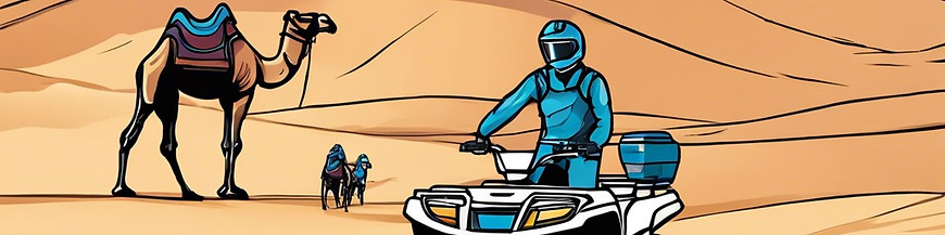 drawn camel and quad bikes in desert.jpg