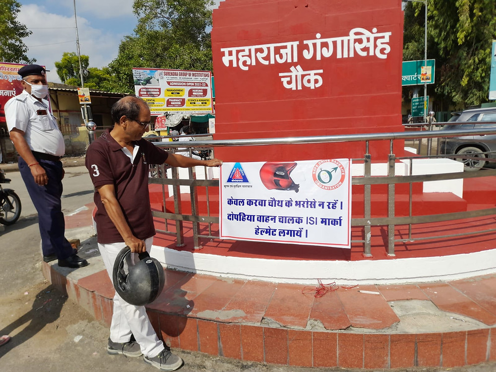 Safe Drive fake helmet awareness campaign