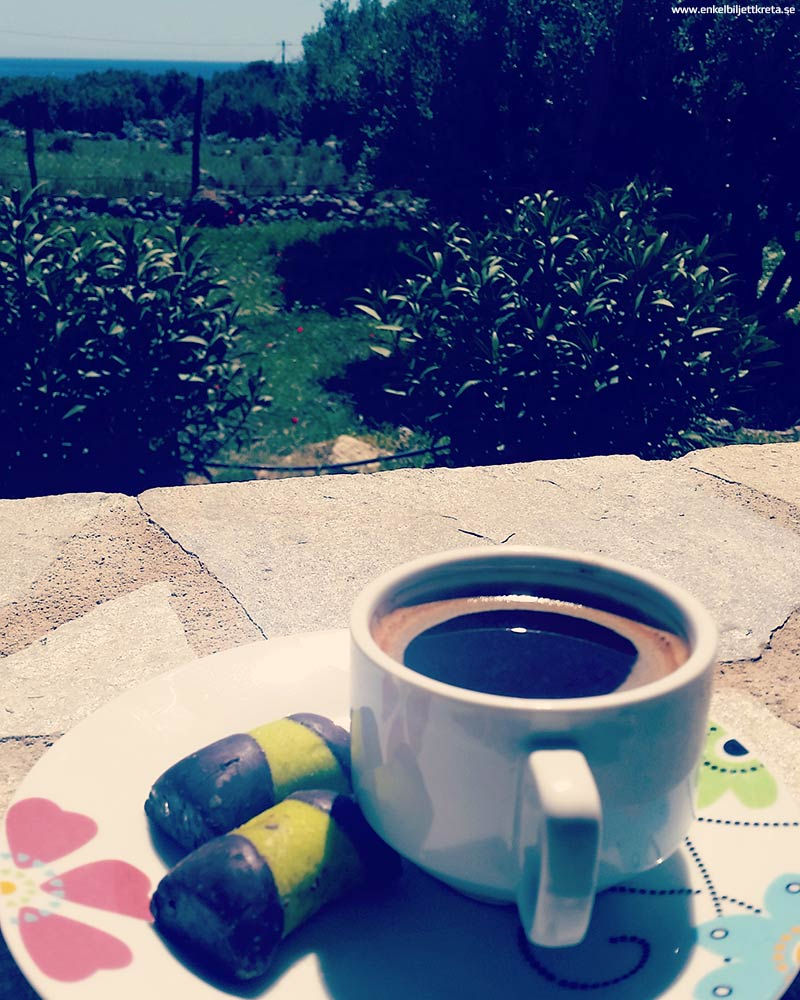 svenska dammsugare med nybryggt kaffe kalo nero lassithi kreta grekland