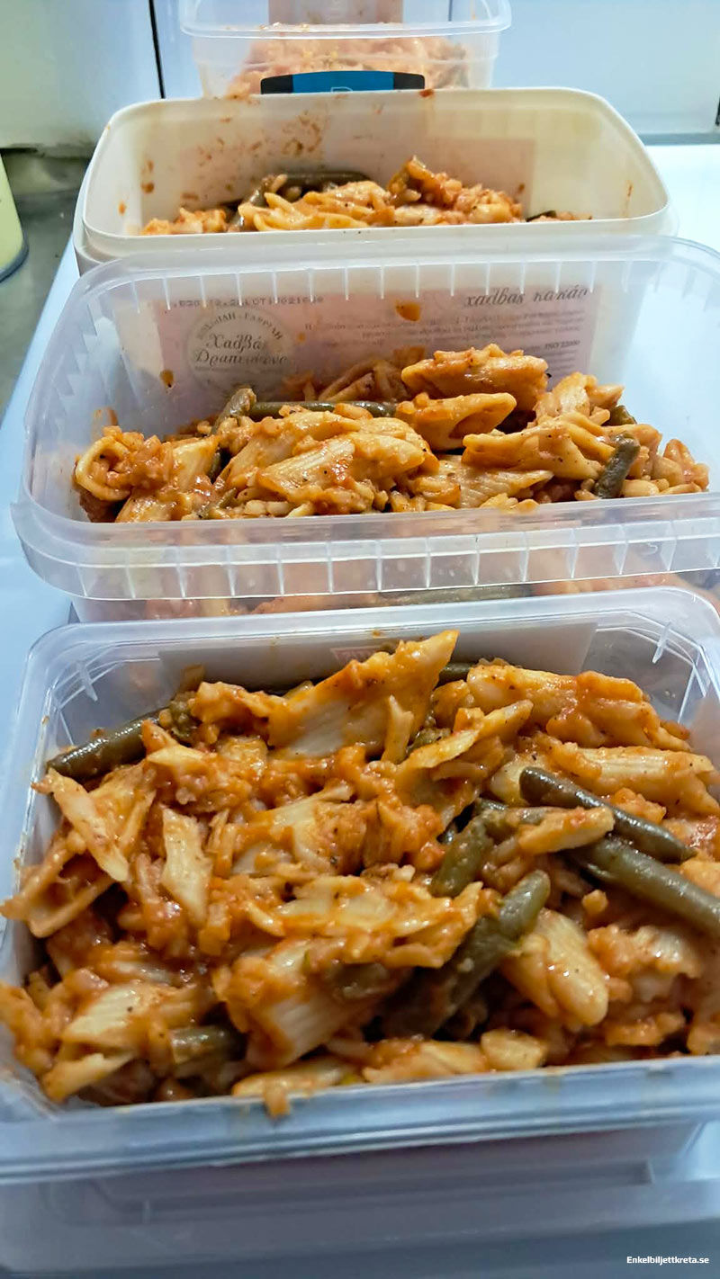 Kritharaki, Pasta och Brytbönor - Utan kött för att ätas kallt.