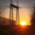 Electrical power tower and lines on a sunset