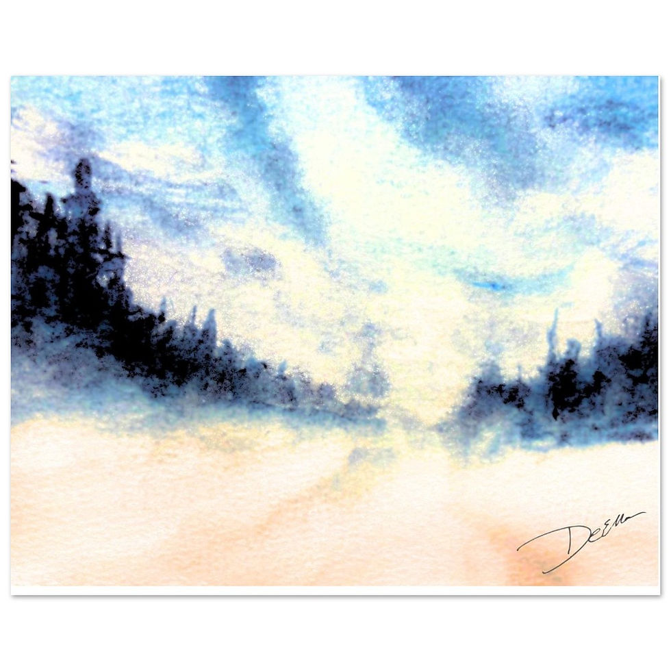 Thumbnail: Winter's Last Light – Watercolor Landscape