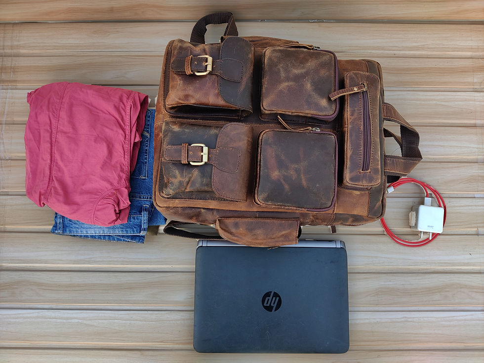 Miniature : Leather laptop backpack, computer black genuine leather carrier, back pa