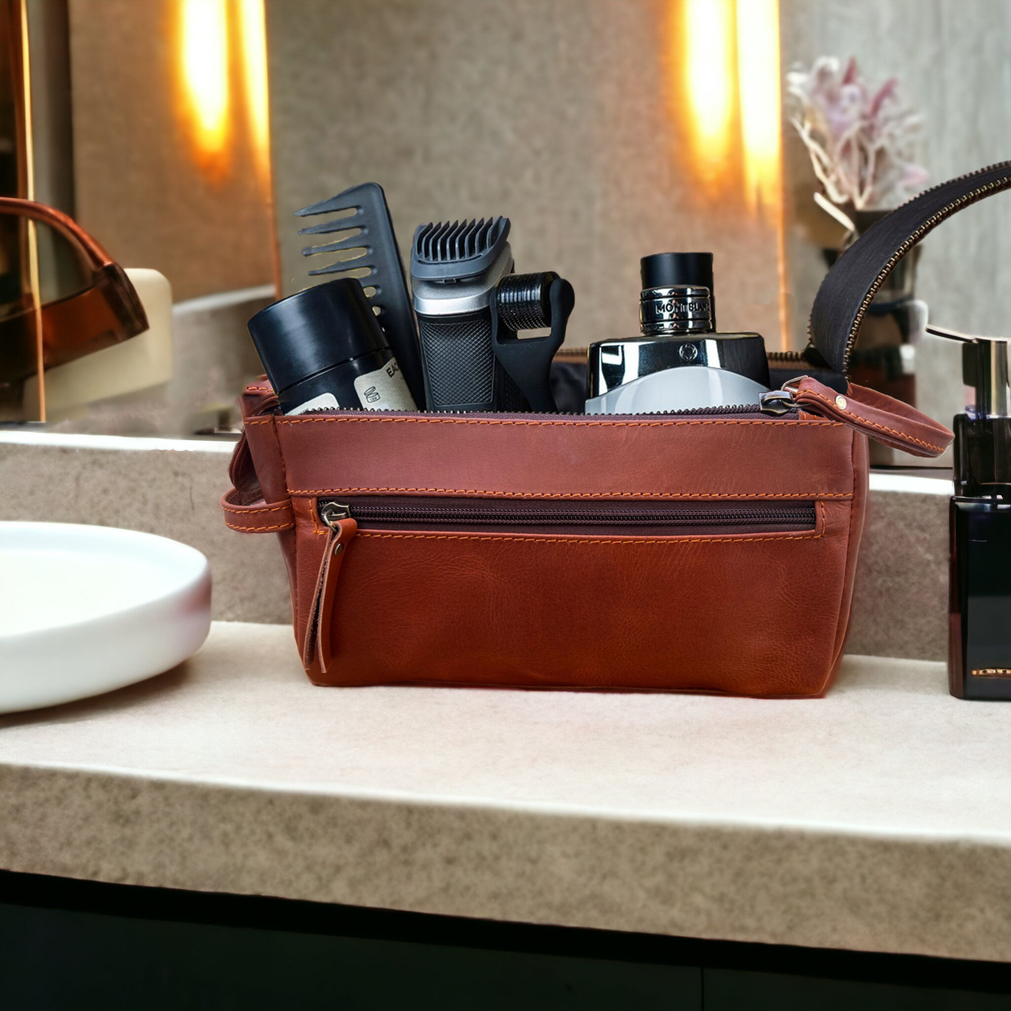 Handmade Leather Toiletry Bag