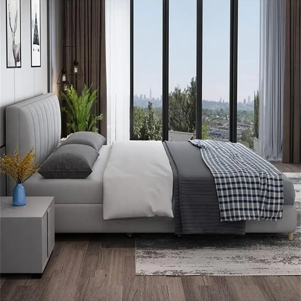 Thumbnail: Aurora Linen Fabric Bed – Clean Lines & Breathable Luxury