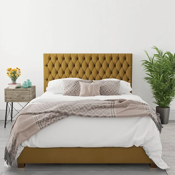 Vik Classic Velvet Fabric Bed – Timeless Luxury