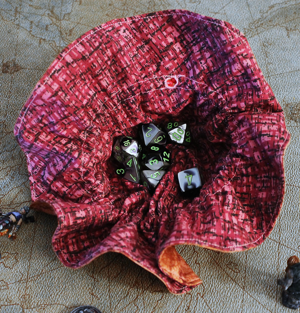 Thumbnail: Pink/Purple Boxes Reversible Dice Bag