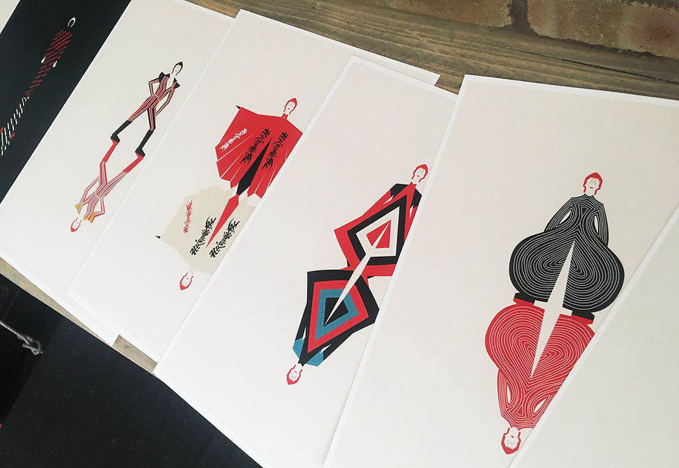 Thumbnail: David Bowie Art Prints Set by Eye for London Prints
