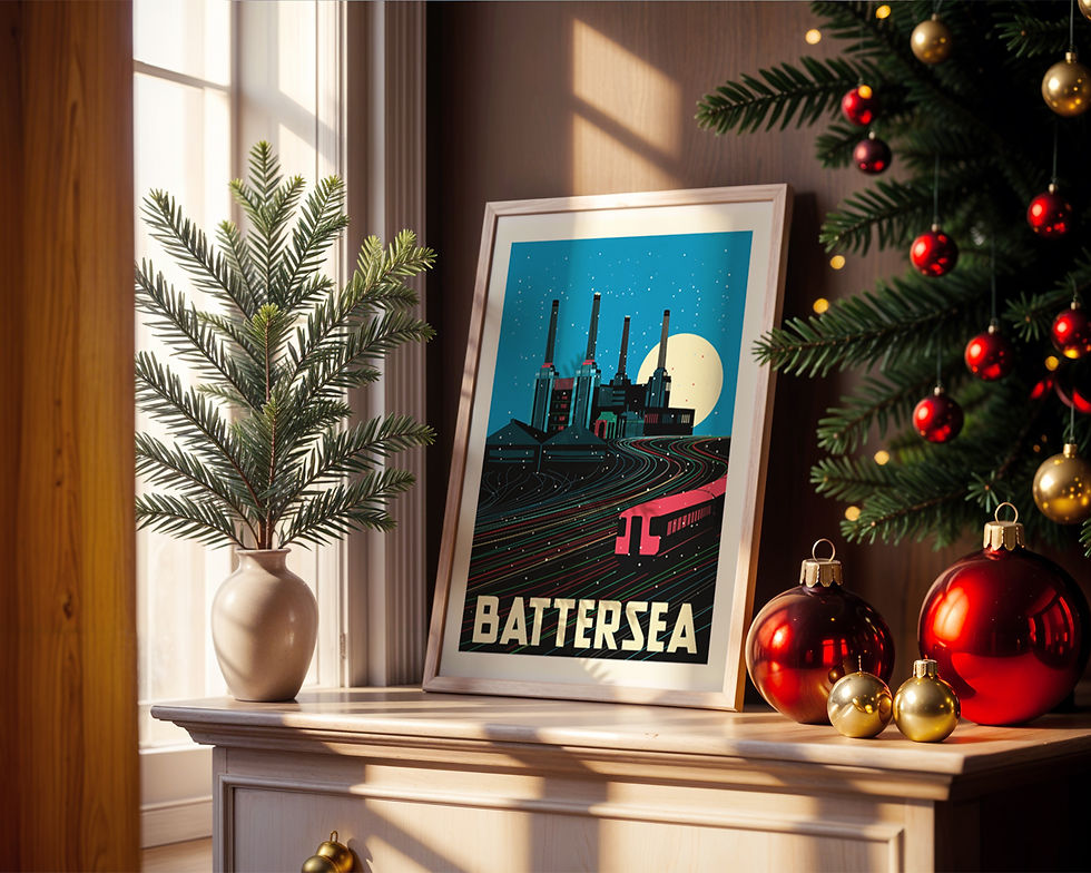 Battersea Power Station Christmas London Art Print