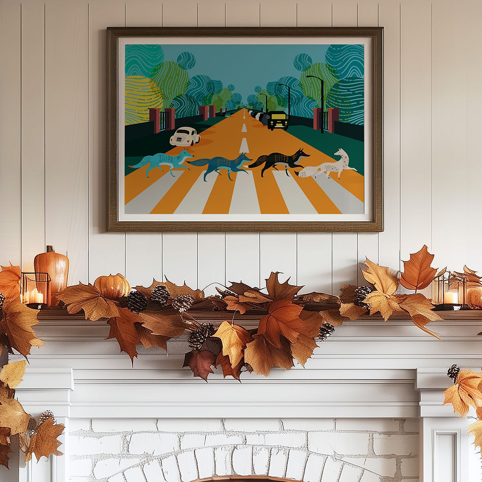 Thumbnail: London Art Print of the Abbey Road Foxes