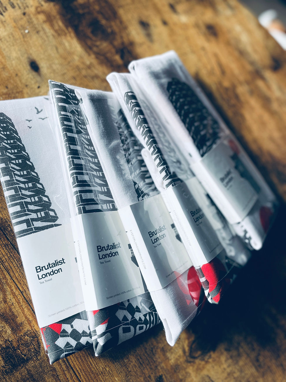 Thumbnail: Brutalist London Screen Printed Tea Towels