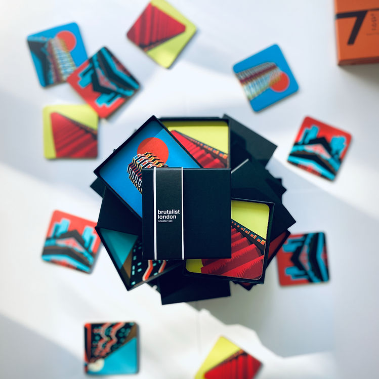 Brutalist London Coaster Sets by Eye for London Prints