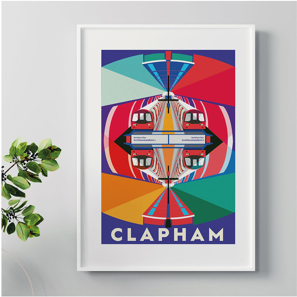 Clapham Illustrated Art Print Poster