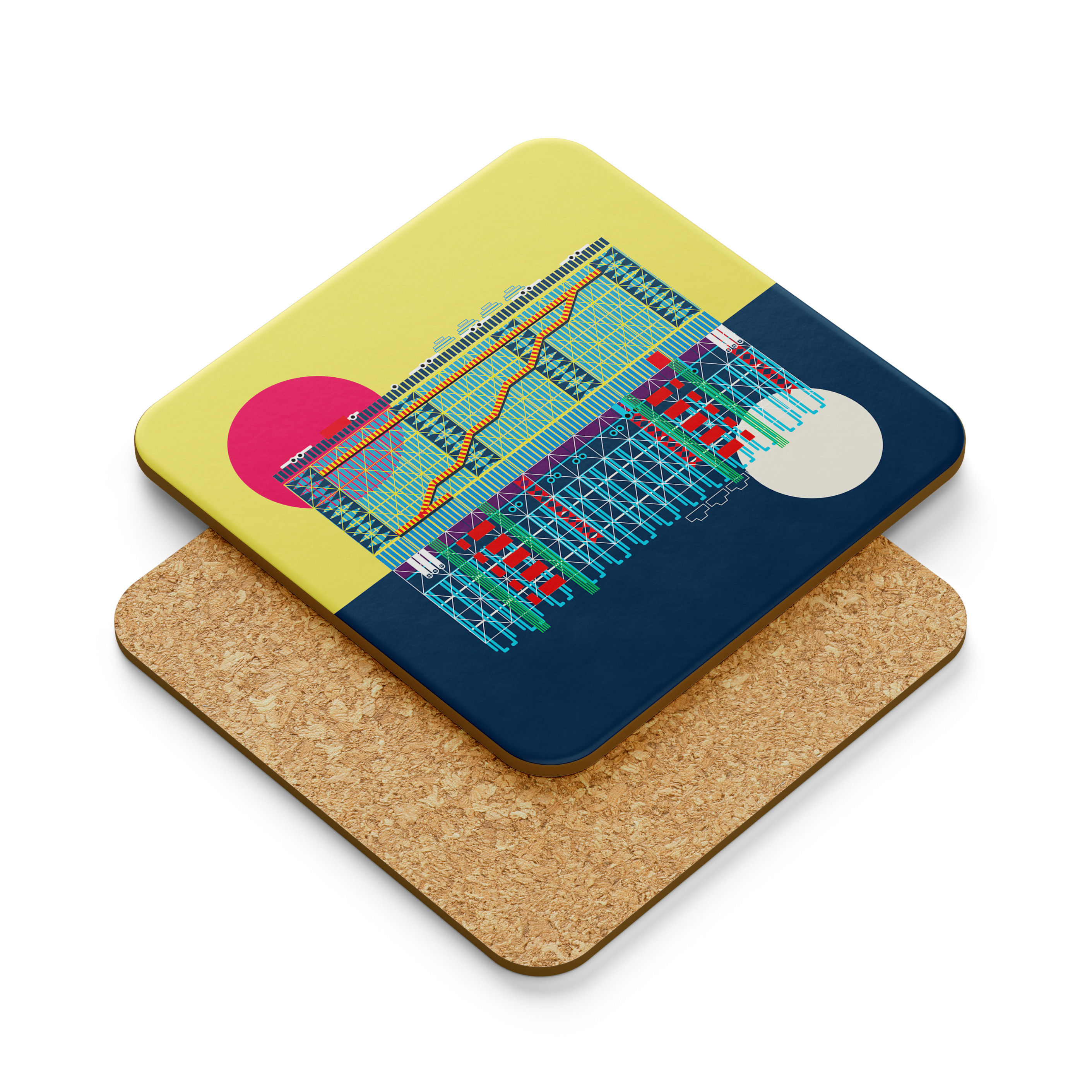 Pompidou Centre Cork-Backed Coaster