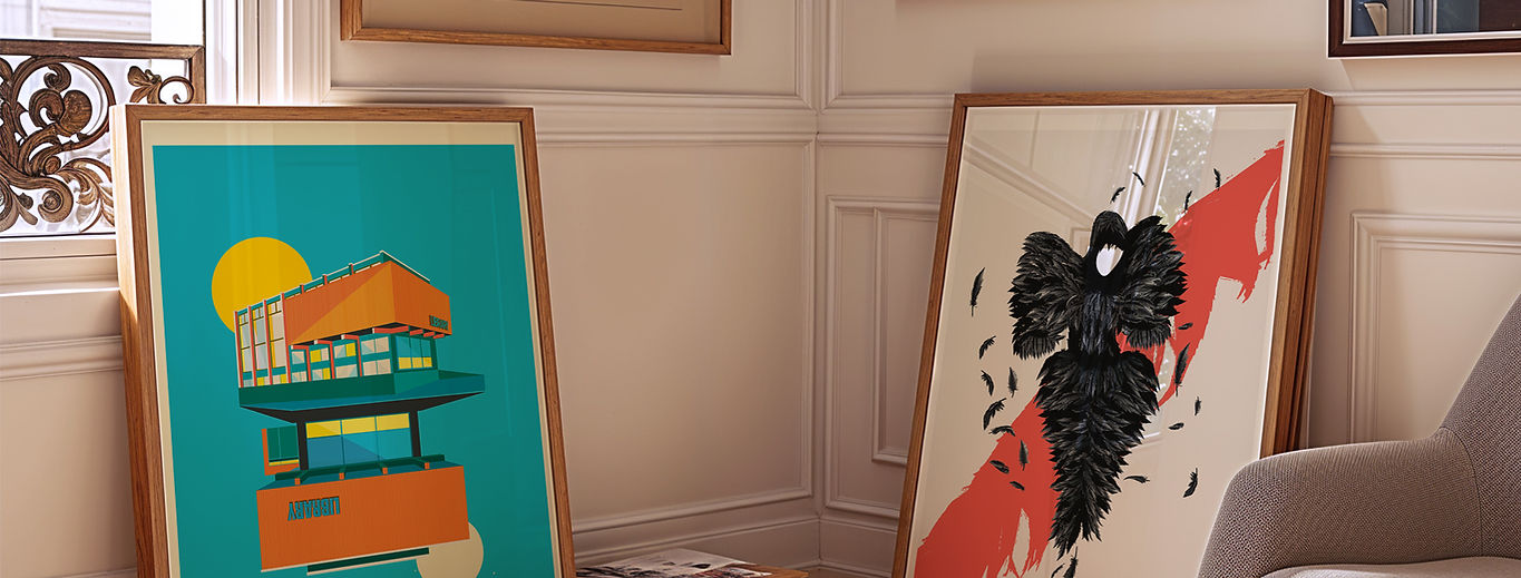 Brutalist library and Alexander mcQueen art Prints