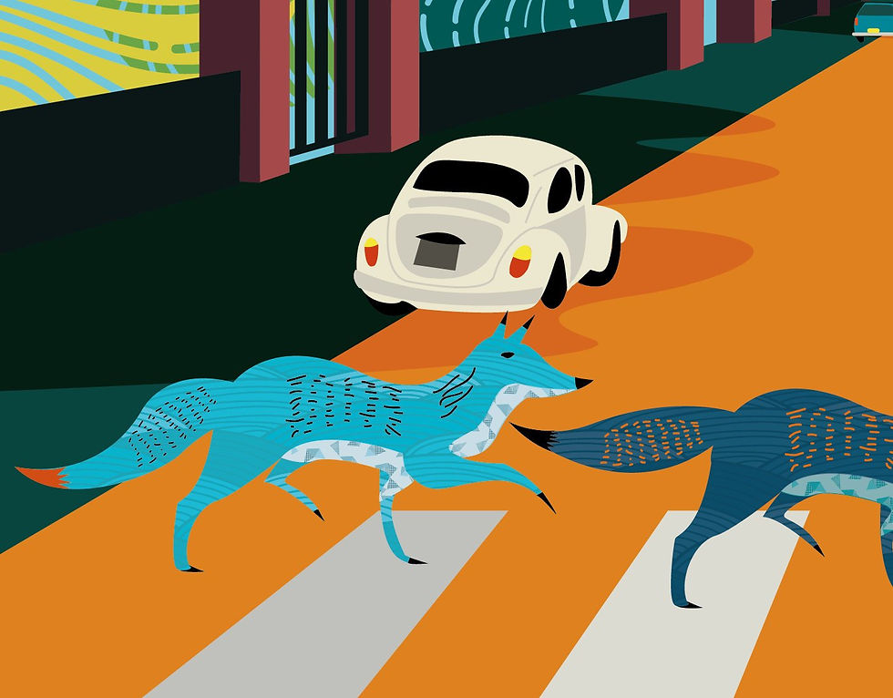 Thumbnail: London Art Print of the Abbey Road Foxes