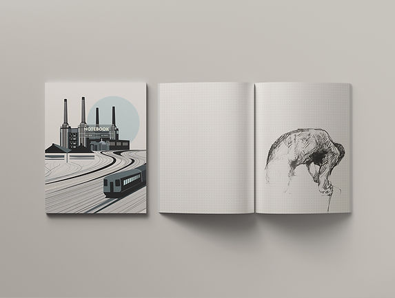 Battersea Greys London flat Lay Notebook small