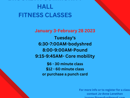 2023 Class Schedule for Brooklyn Community Hall