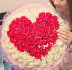 99枝心型香薰皂玫瑰