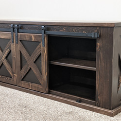 Custom Douglas Fir Barn Door TV stand