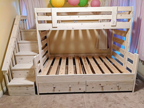 Custom Twin over Full Bunkbed with Stairs