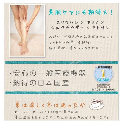 Thumbnail: Safety Tenshi no Kyusoku Wearing Pressure Over Knee Socks Blue M-L Made in Japan