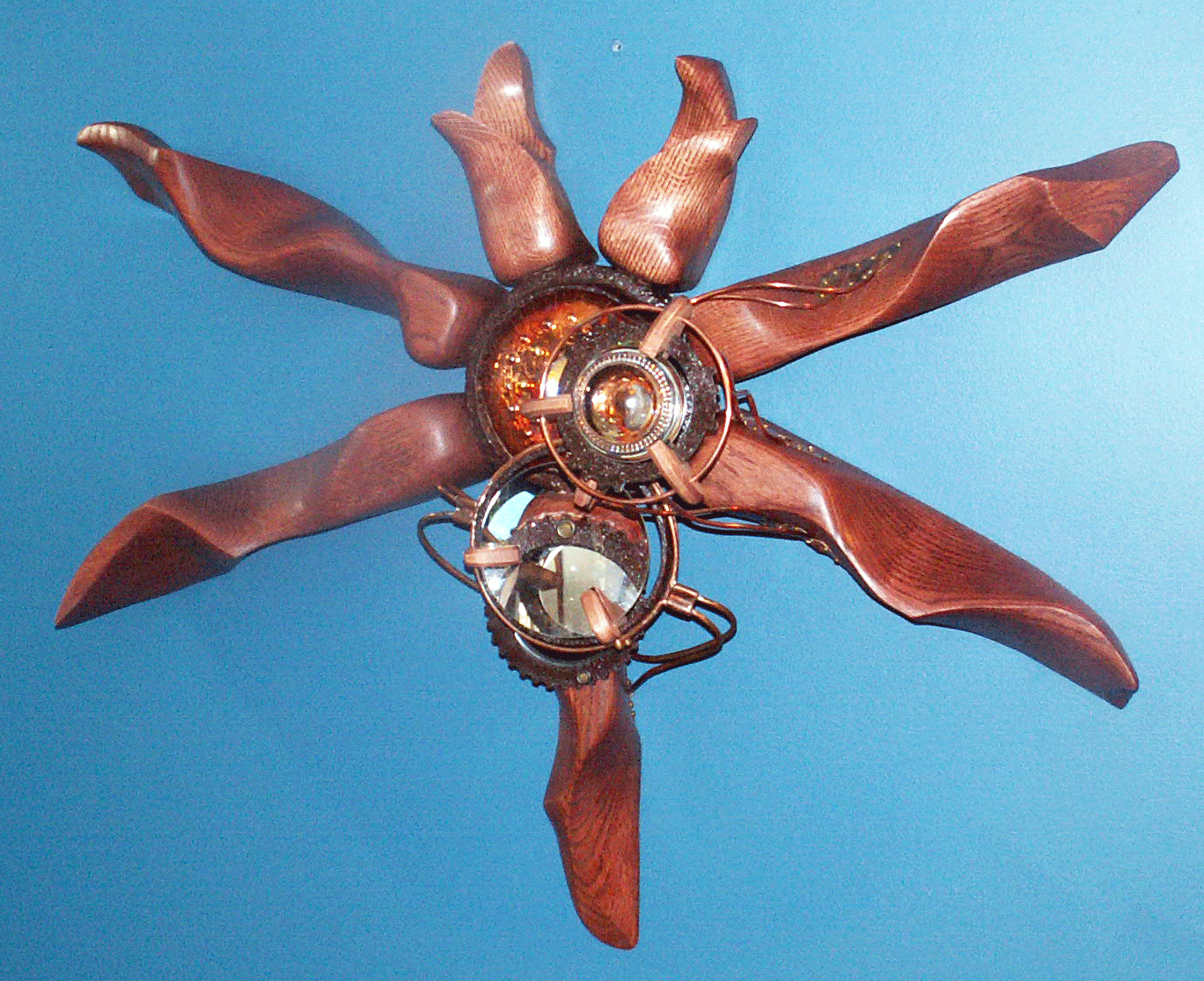 Oracle, wood and glass sculpture