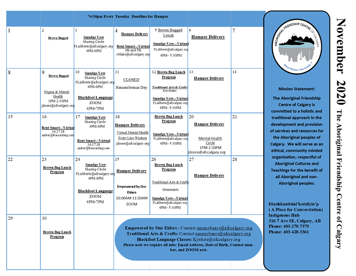 Aboriginal Friendship Center November Ca