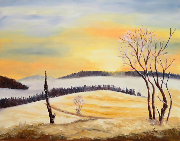 Winter evening | Oil