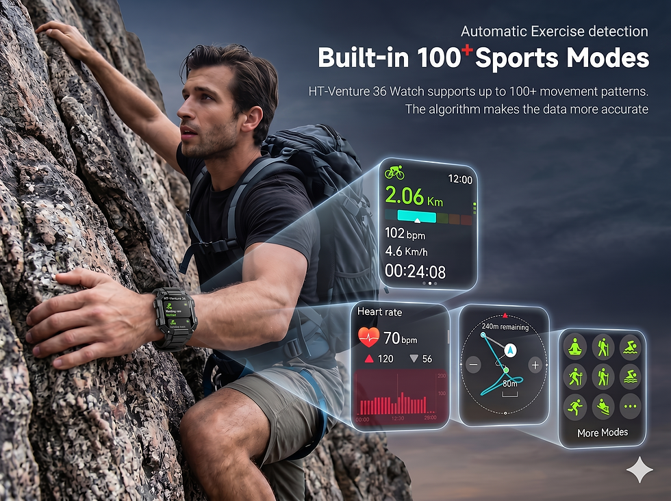 Thumbnail: Shyenah HT-Venture 36 Military Grade GPS Tracking Sports Adventure Smartwatch
