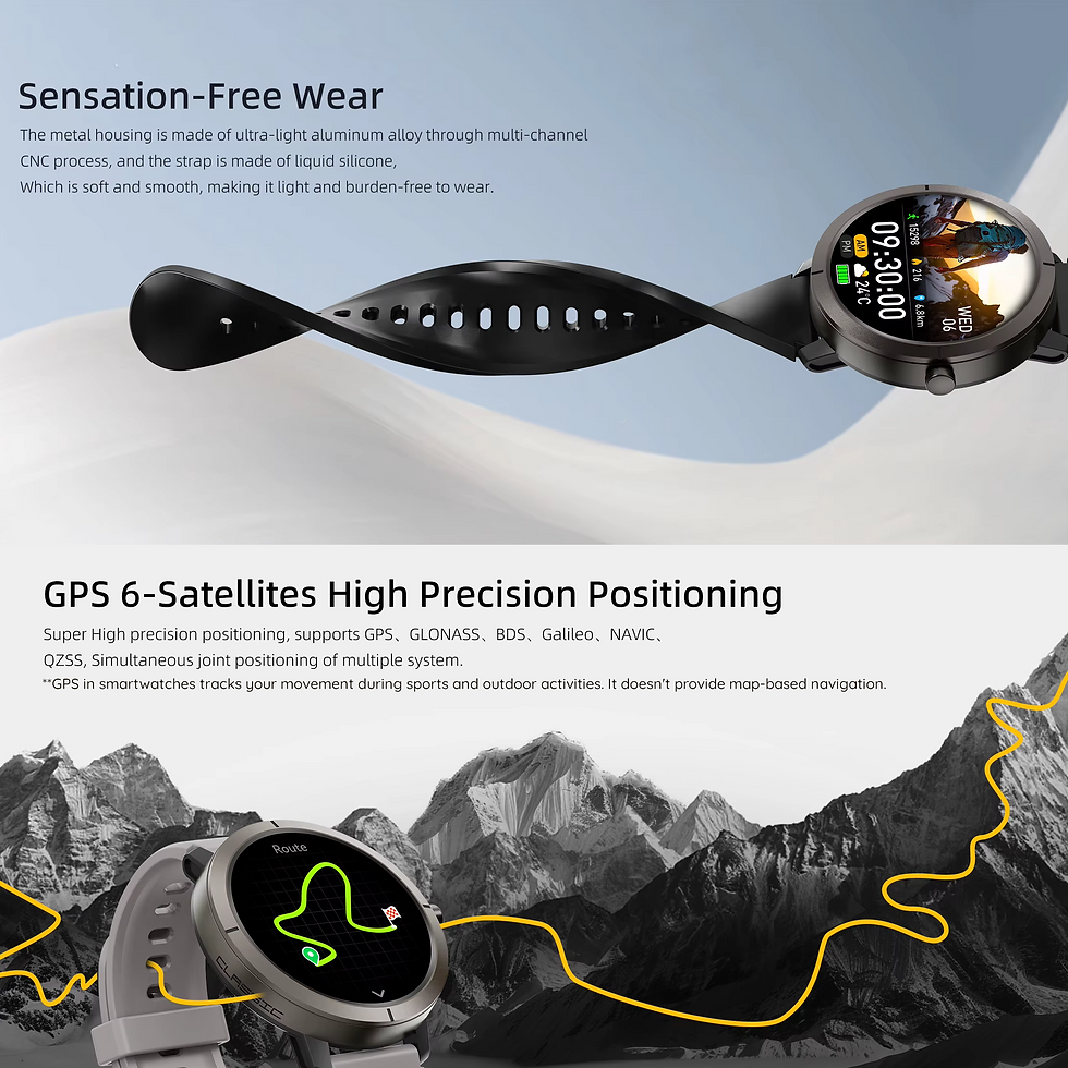 Thumbnail: DM76 Classic Round Design GPS Adventure Sports Smartwatch