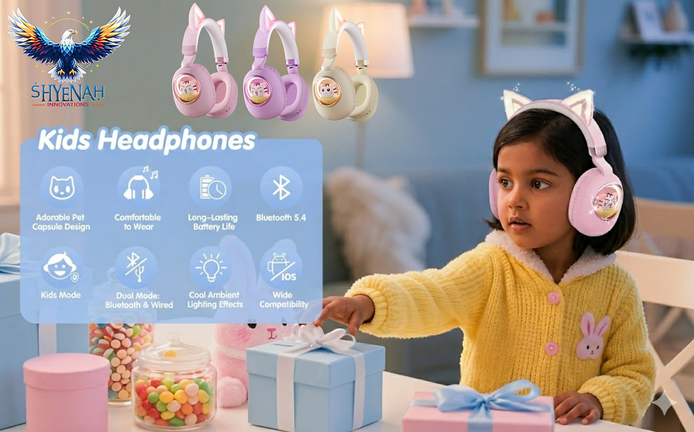 Thumbnail: Shyenah Kids & Student Wireless Headphones – Safe Child Mode, HiFi Surround