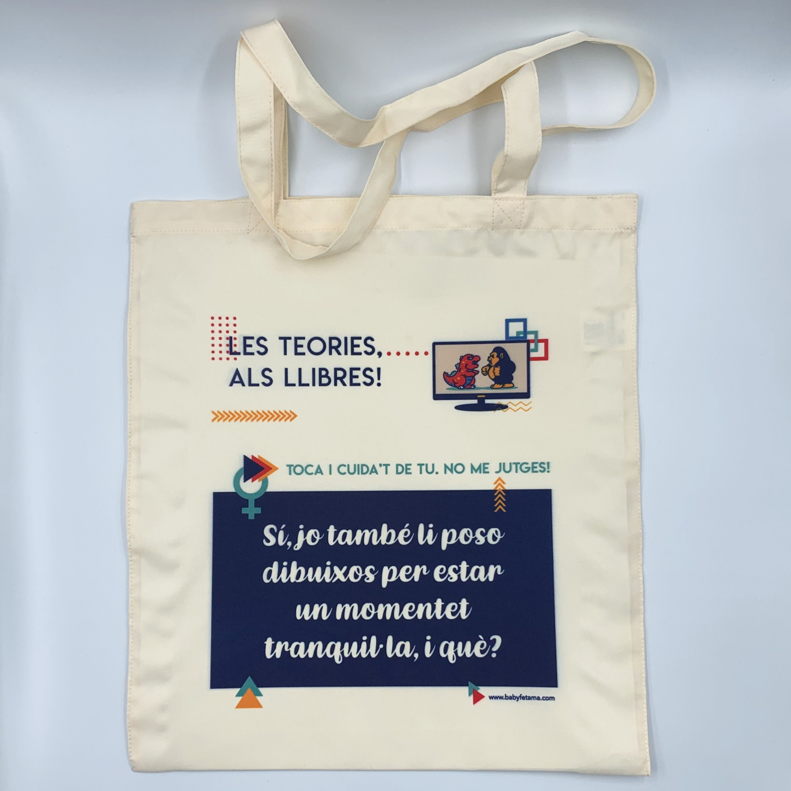 Tote bag Les teories als llibres "dibuixos"