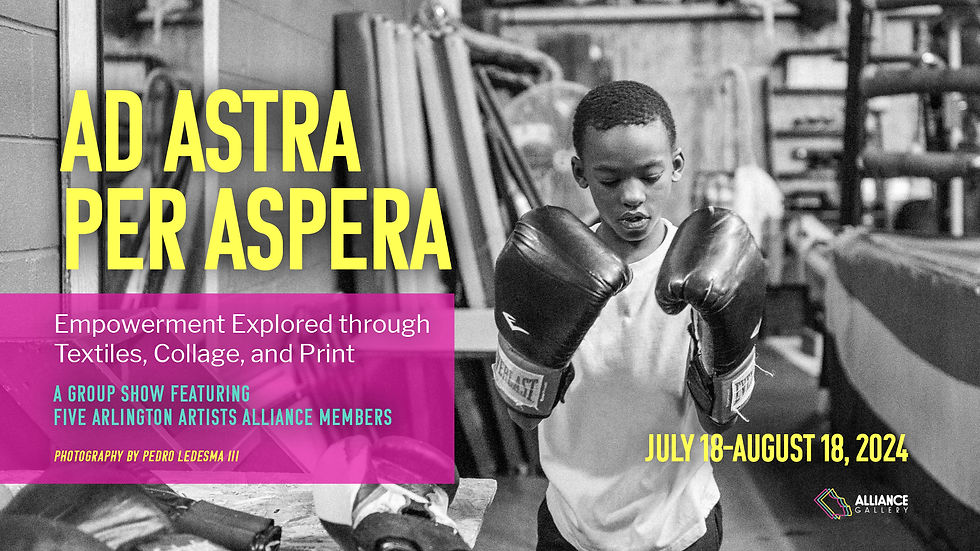 Ad Astra Per Aspera graphic is photo of a boy boxing and show name and July 18-August 18 text.