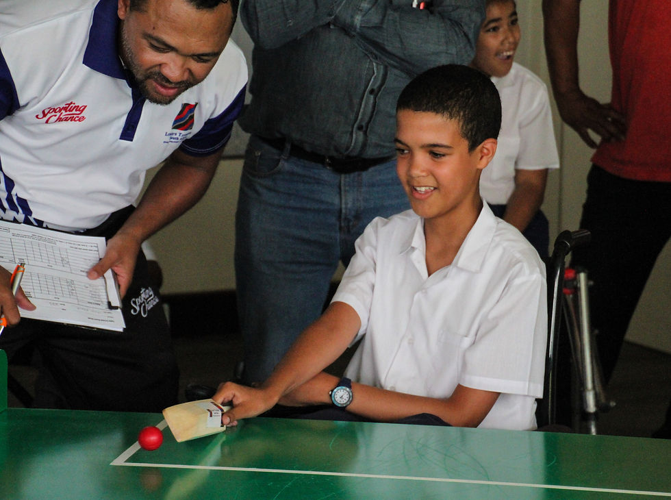 Josh Herbert with Sporting Chance coach Bradlyn Stuurman