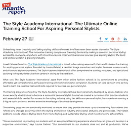 Atlantic report story about The Style Academy International, and online training school for personal stylists