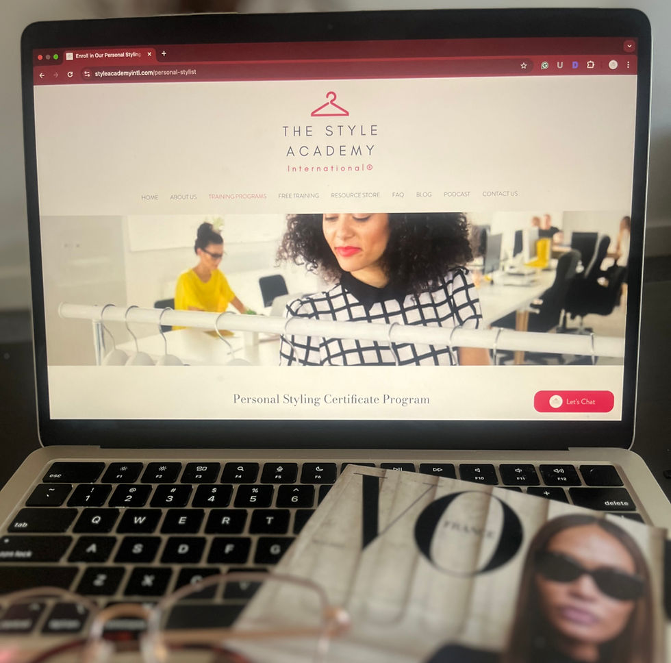Laptop showing The Style Academy International® Personal Stylist Certificate Program