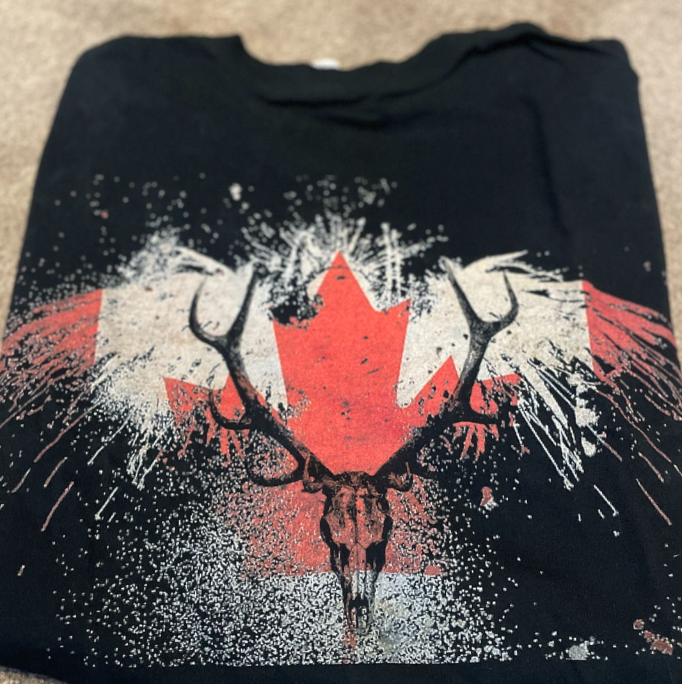 Canada Maple Leaf ElkSkull Graphic Tee