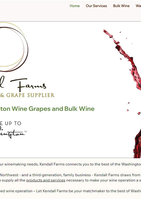 Kendall Farms, wine grape supplier in the pacific northwest, website design