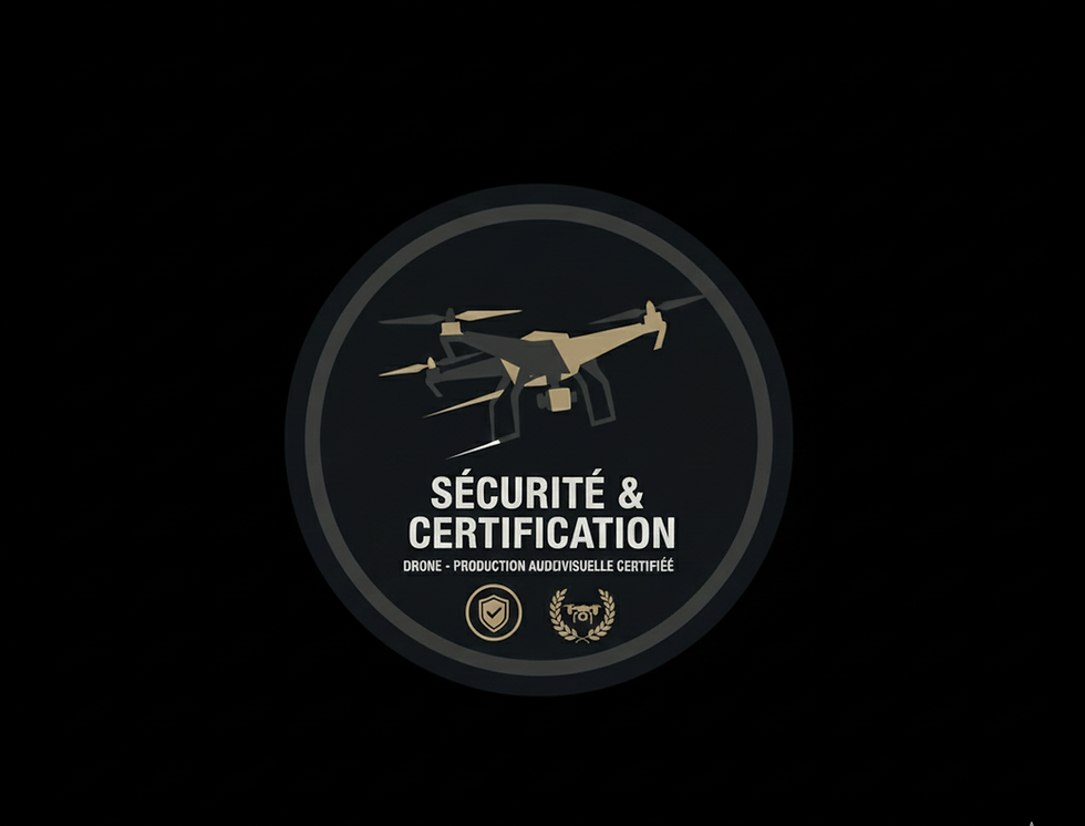 Badge Sécurité et Certification : Production audiovisuelle par drone certifiée et homologuée.