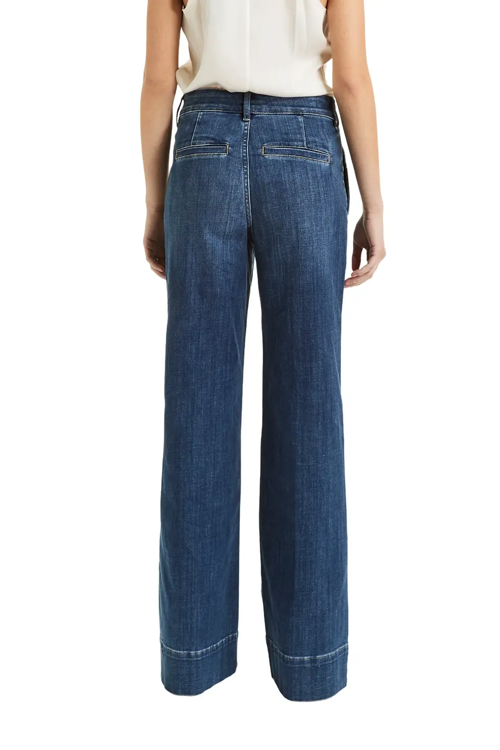 Thumbnail: Mid Rise Pintuck Flare Vintage Wash