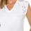 Thumbnail: Cap Sleeve Embroidered Vneck Tee White