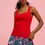 Thumbnail: Scalloped Edge Rib Tank Red