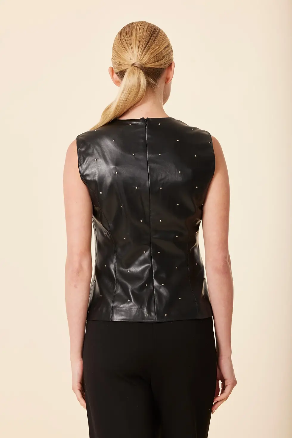 Thumbnail: Vegan Zip Detail Skirt Blk
