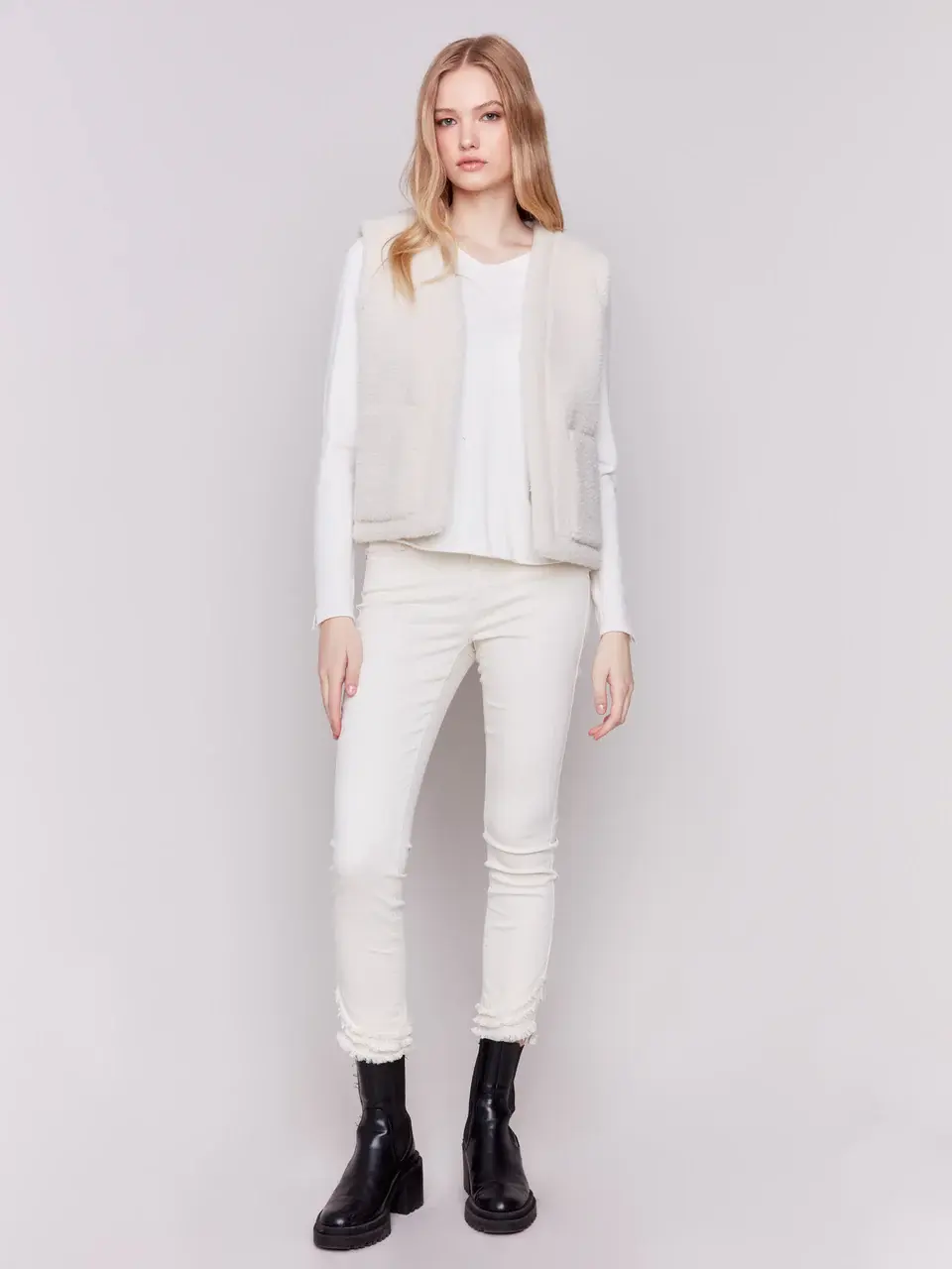 Thumbnail: Faux Reversible Sherpa/Suede Vest